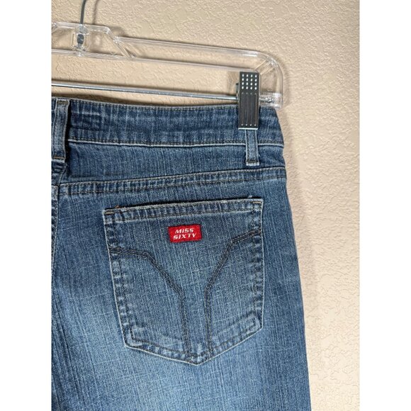 Miss Sixty Jeans Vintage Y2K 
Extra Low Tommy Flare Size 31 Dark Wash - Picture 11 of 16